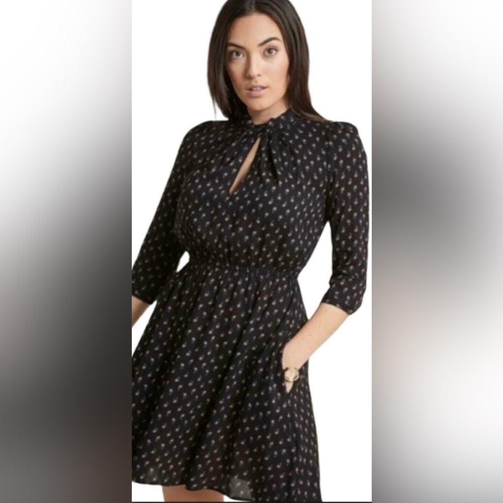 Modcloth x Louche Drive Me Dainty Black Floral Dress NWOT XL / US 12 / UK 16